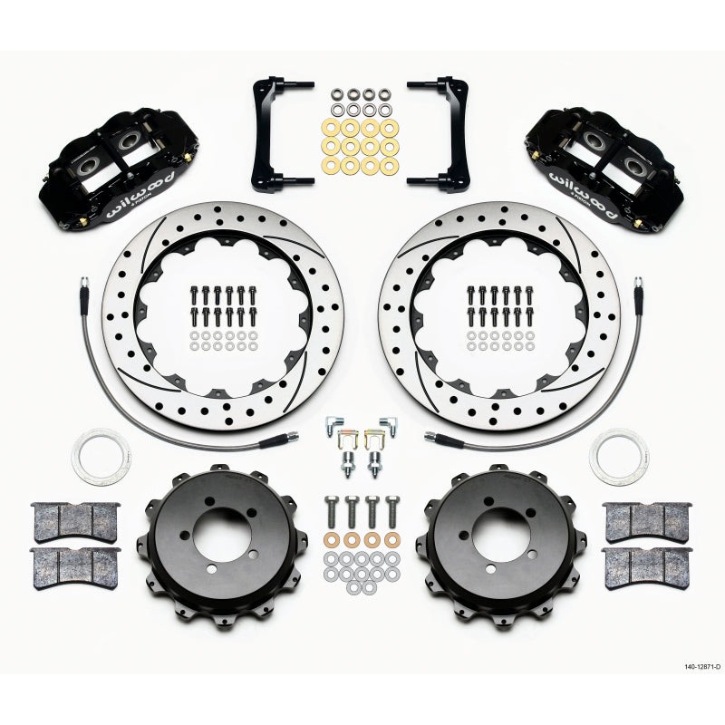 Wilwood Narrow Superlite 4R Rear Kit 12.88in Drilled 2012-Up Toyota / Scion FRS w/Lines