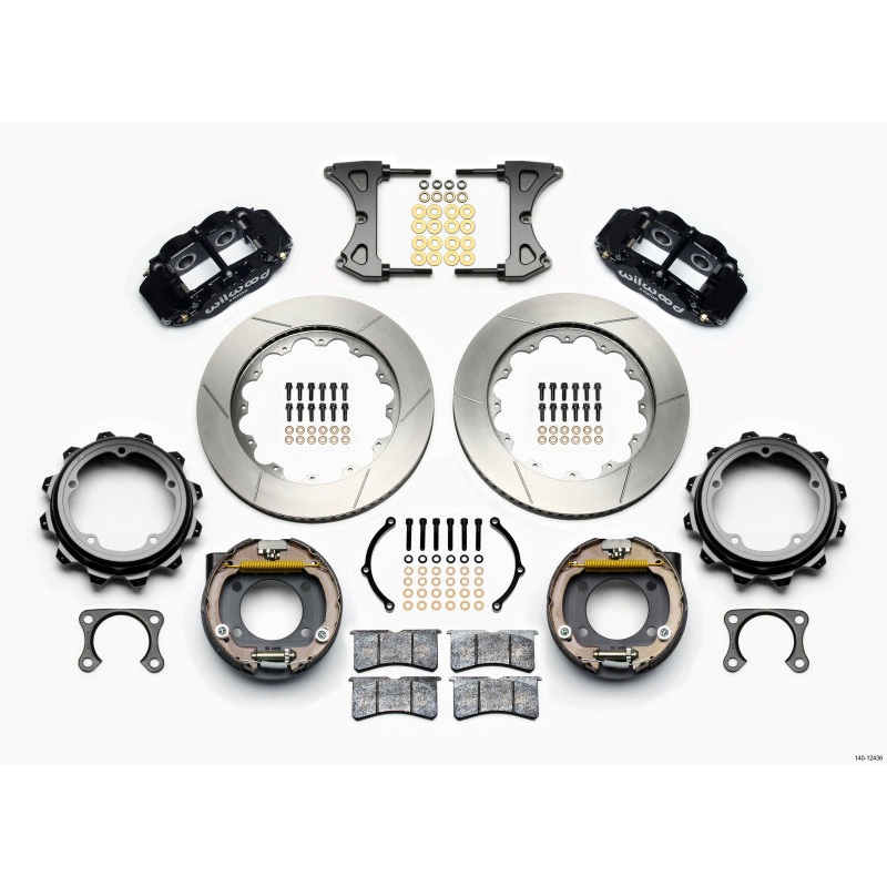 Wilwood Narrow Superlite 4R Rear P-Brk Kit 14.00in Strange Eng Floater 3.49in Offset