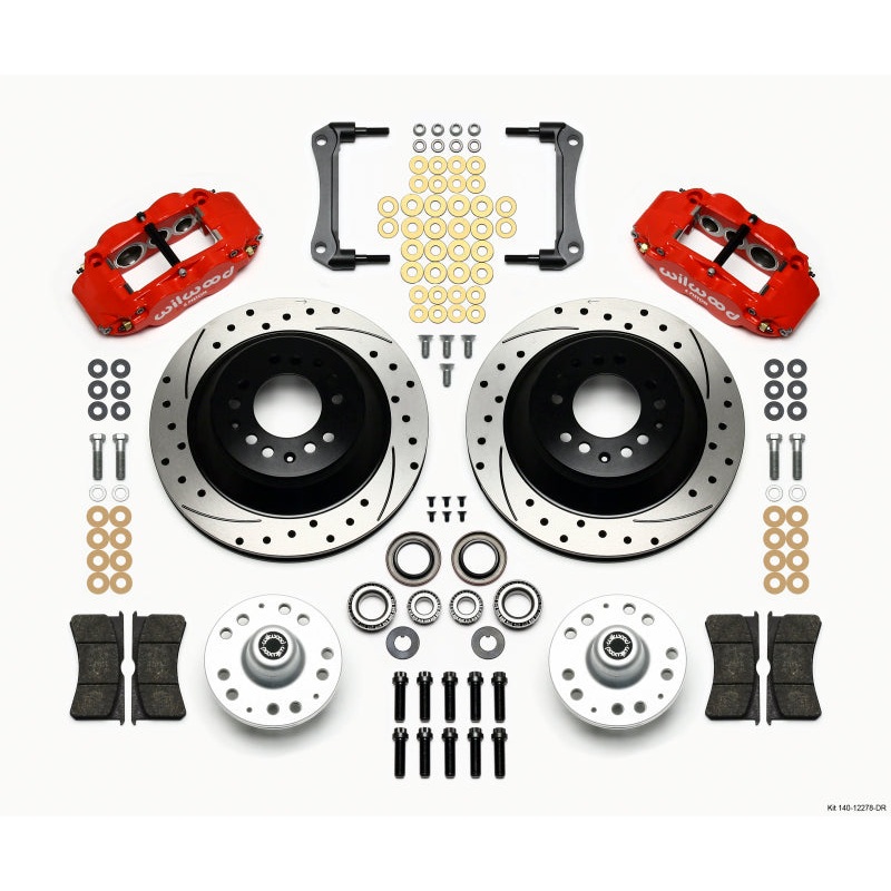 Wilwood Narrow Superlite 6R Front Hub & 1PC Rtr Kit 12.88in Dril -Red 70-78 Camaro