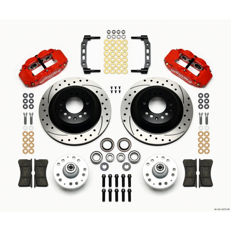 Wilwood Narrow Superlite 6R Front Hub & 1PC Rtr Kit 12.88in Dril -Red 74-80 Pinto/Mustang II
