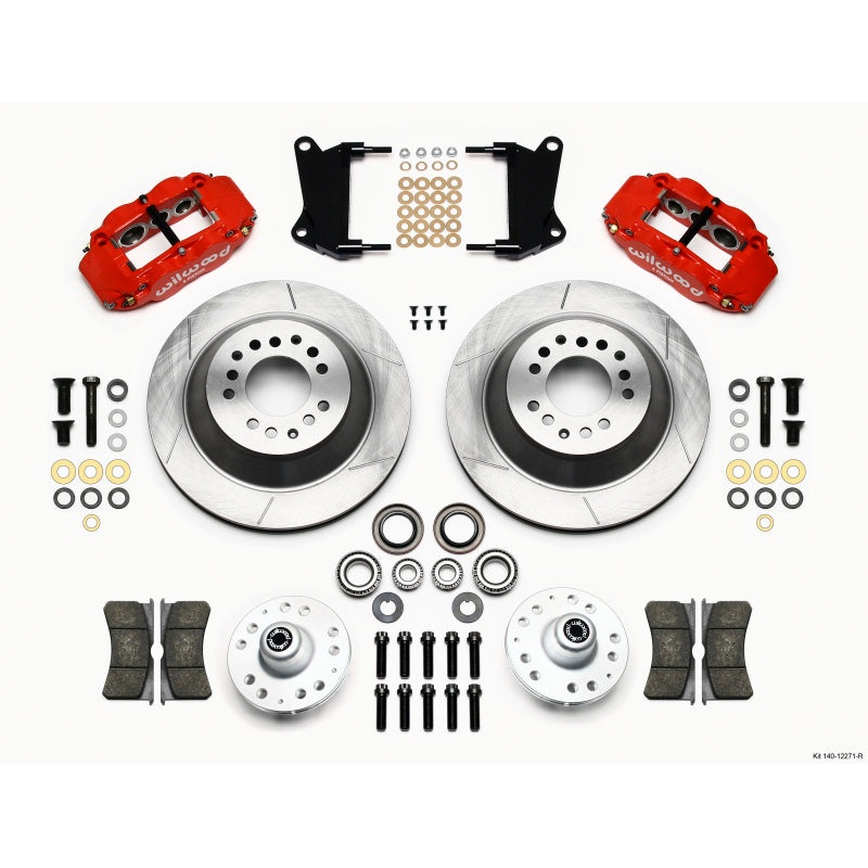Wilwood Narrow Superlite 6R Front Hub & 1PC Rtr Kit 12.88in-Red 67-69 Camaro 64-72 Nova Chevelle