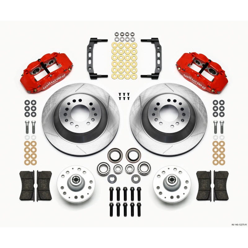 Wilwood Narrow Superlite 6R Front Hub & 1PC Rtr Kit 12.88in-Red 74-80 Pinto Disc Spindle only