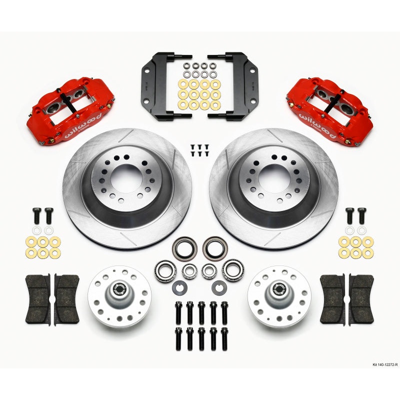 Wilwood Narrow Superlite 6R Front Hub & 1PC Rtr Kit 12.88in-Red Magnum Force Drop Spindle