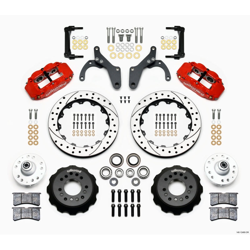 Wilwood Narrow Superlite 6R Front Hub Kit 12.88in Drill Red 59-64 Chevy Impala / 63-64 Corvette
