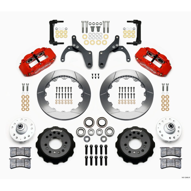 Wilwood Narrow Superlite 6R Front Hub Kit 12.88in Red 59-64 Chevy Impala / 63-64 Corvette