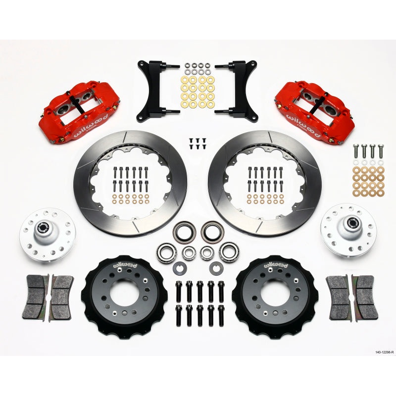 Wilwood Narrow Superlite 6R Front Hub Kit 12.88in Red 79-87 GM G Body