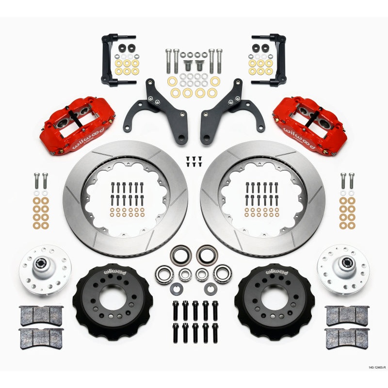 Wilwood Narrow Superlite 6R Front Hub Kit 14.00in Red 59-64 Chevy Impala / 63-64 Corvette