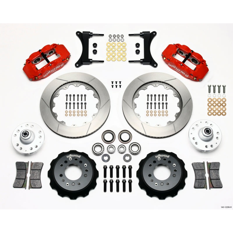 Wilwood Narrow Superlite 6R Front Hub Kit 14.00in Red 79-87 GM G Body