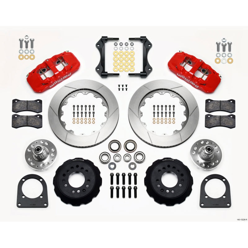 Wilwood AERO6 Front Hub Kit 14.00in Red TCI-IFS 71-78 (Pinto Based)