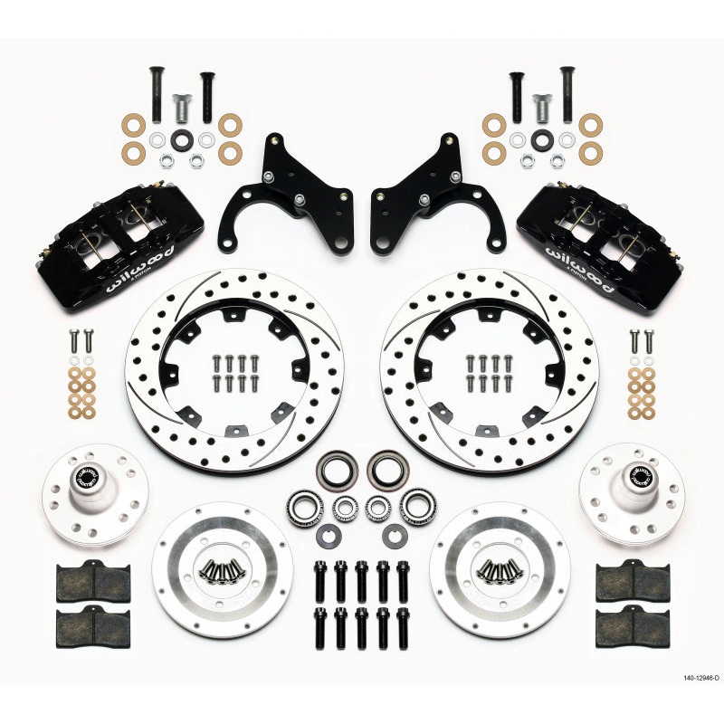 Wilwood Dynapro 6 Front Hub Kit 12.19in Drilled 69-70 Impala Drum/Disc 69-82 Vette
