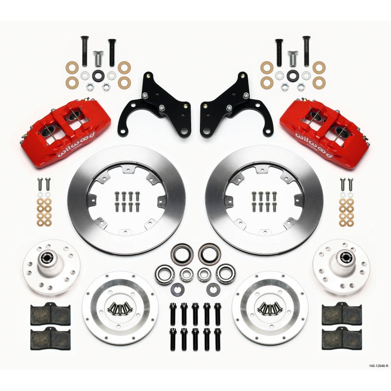 Wilwood Dynapro 6 Front Hub Kit 12.19in Red 69-70 Impala Drum/Disc 69-82 Vette