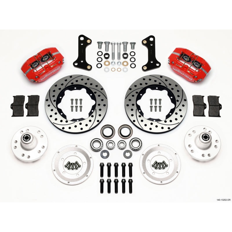 Wilwood Dynapro Dust-Boot Front Kit 11.00in Drilled Red 67-69 Camaro 64-72 Nova Chevelle