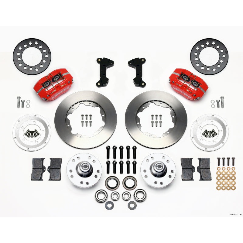 Wilwood Dynapro Dust-Boot Front Kit 11.00in Red 74-80 Pinto/Mustang II Disc Spindle only