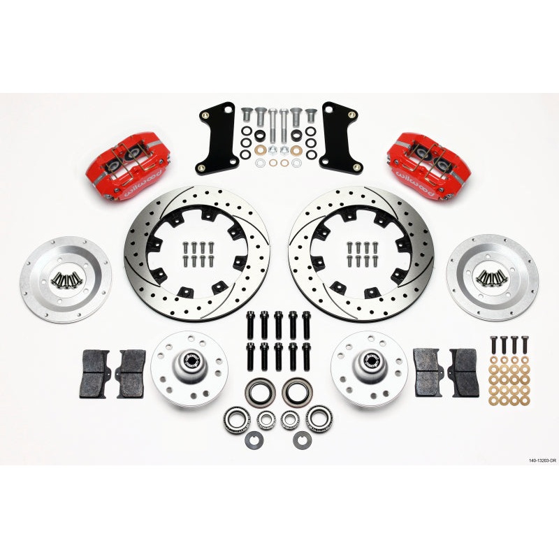 Wilwood Dynapro Dust-Boot Front Kit 12.19in Drilled Red 67-69 Camaro 64-72 Nova Chevelle