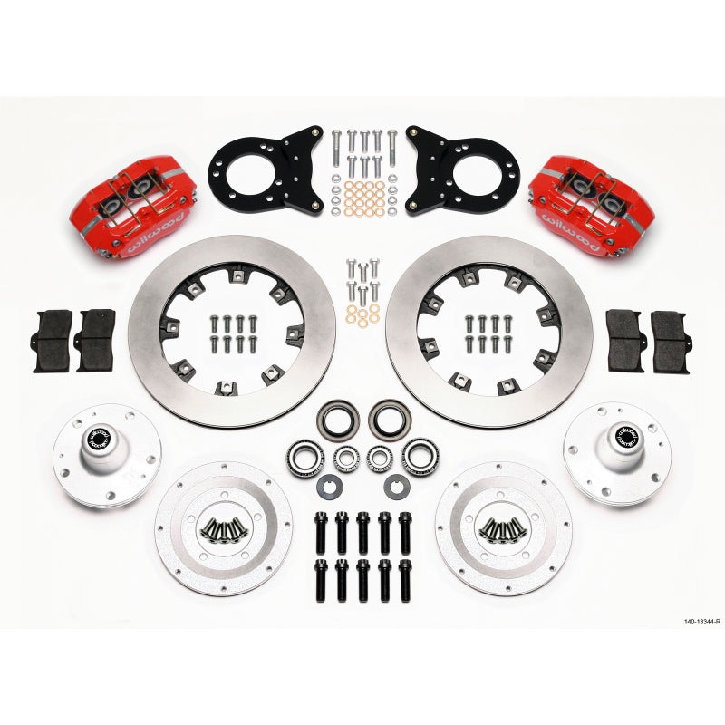 Wilwood Dynapro Dust-Boot Front Kit 12.19in Red 1965-1969 Mustang Disc & Drum Spindle
