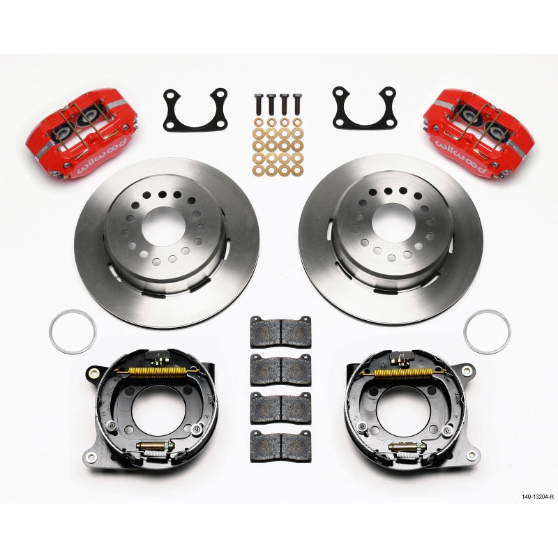 Wilwood Dynapro Dust-Boot P/S Park Brake Kit Red Big Ford 2.36in Offset