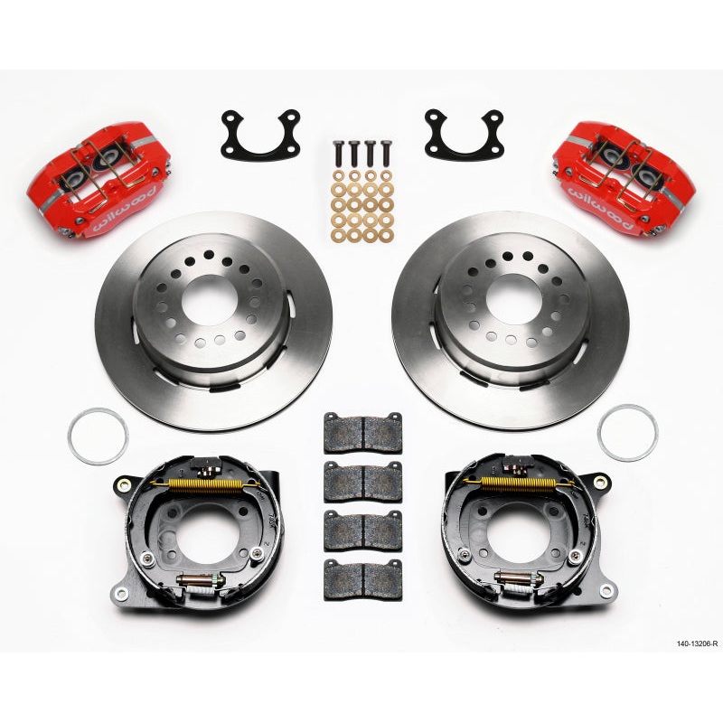 Wilwood Dynapro Dust-Boot P/S Park Brake Kit Red Small Ford 2.50in Offset
