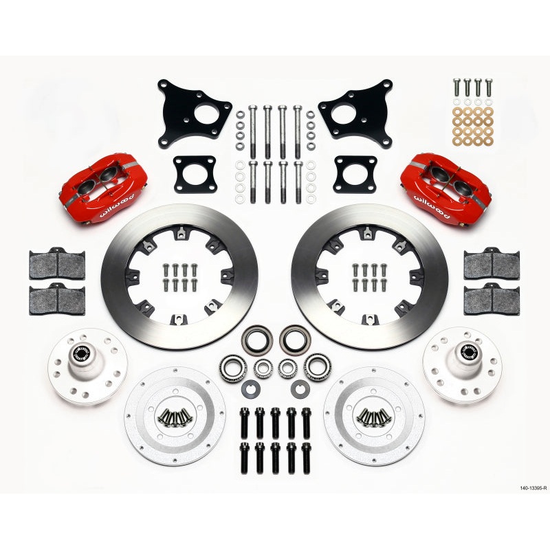 Wilwood Forged Dynalite Front Kit 12.19in Red AMC 71-76 OE Disc w/o Bendix Brakes