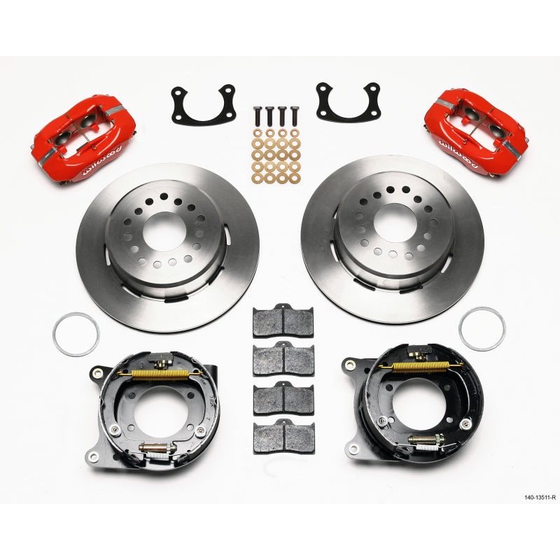 Wilwood Forged Dynalite P/S Park Brake Kit Red BOP Axle 2.75in Bearing 2.75 Offset