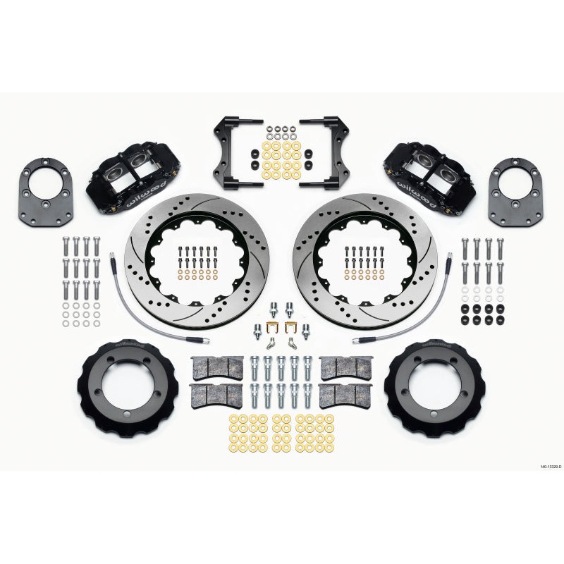 Wilwood Narrow Superlite 4R Front Hat Kit 14.00in Drilled 66-75 Ford Bronco Dana 30/44 w/Lines