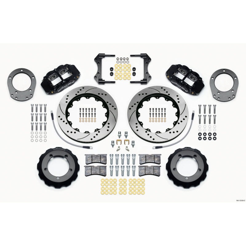 Wilwood Narrow Superlite 4R Front Hat Kit 14.00in Drilled 76-77 Ford Bronco Dana 44 w/Lines