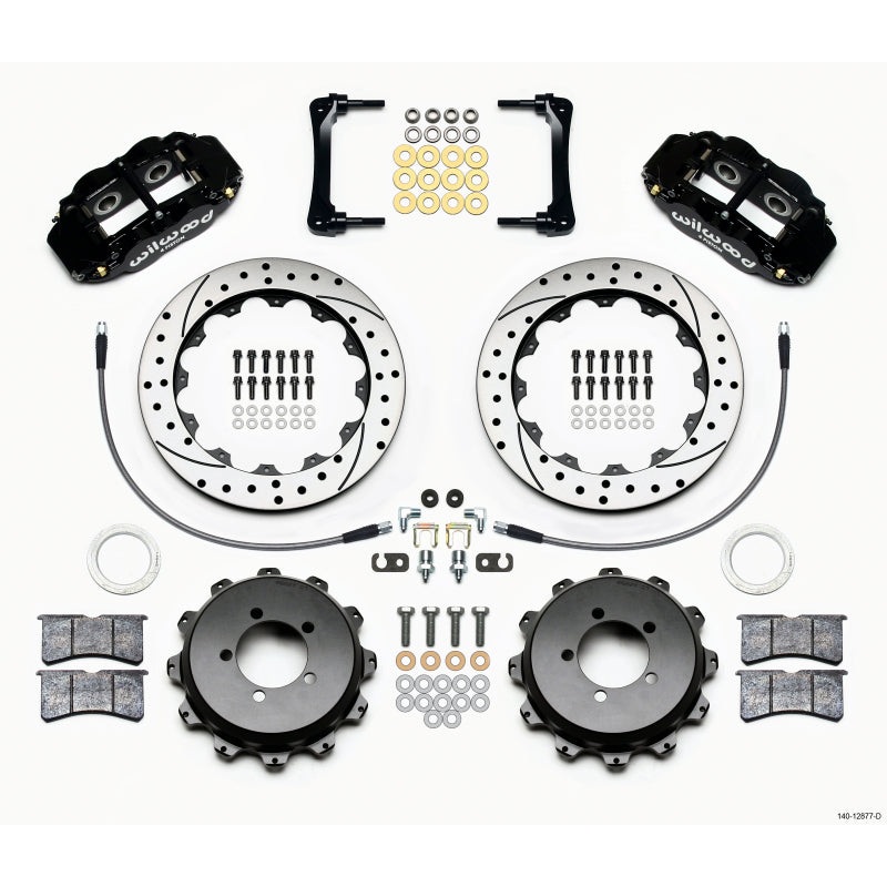 Wilwood Narrow Superlite 4R Rear Kit 12.88in Drilled 2008-2012 Subaru WRX w/Lines
