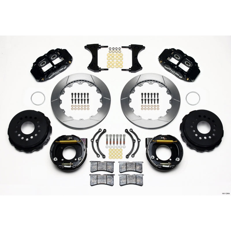 Wilwood Narrow Superlite 4R Rear P-Brk Kit 12.88in Chevy 12 Bolt w/ C-Clips
