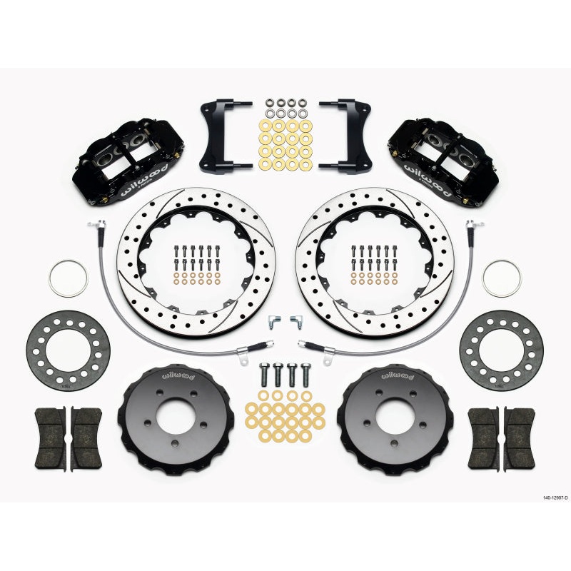 Wilwood Narrow Superlite 6R Front Hat Kit 12.88in Drilled 2005-Up Mazda Miata w/ Lines