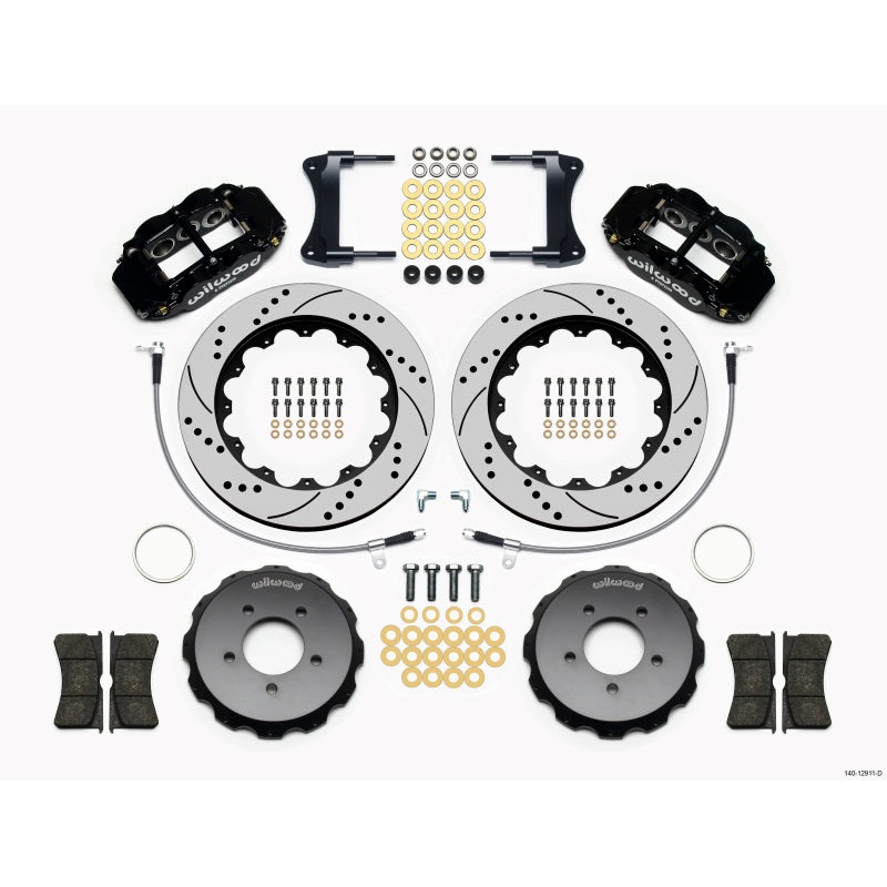 Wilwood Narrow Superlite 6R Front Hat Kit 14.00in Drilled 2005-Up Mazda Miata w/ Lines