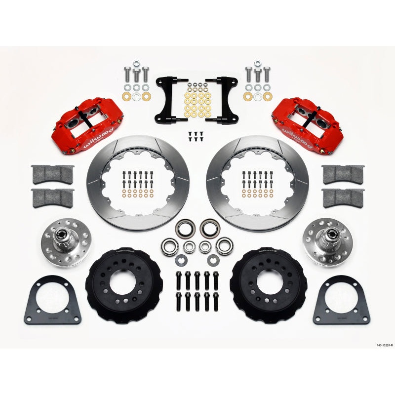 Wilwood Narrow Superlite 6R Front Hub Kit 12.88in Red TCI-IFS 71-78 (Pinto Based)