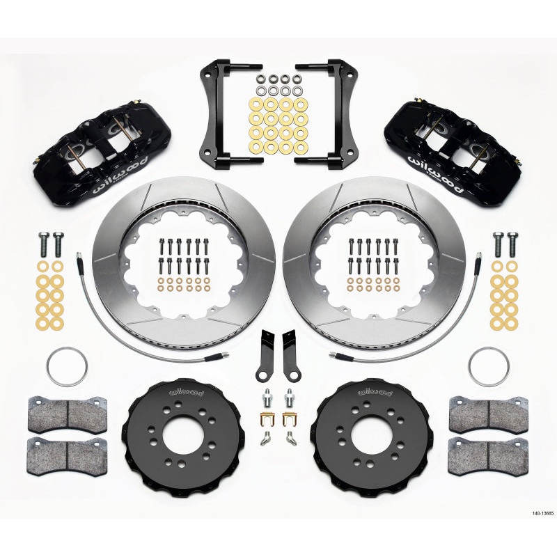 Wilwood AERO6 Front Hat Kit 14.00 2005-2014 Mustang w/ BMR Suspn. w/Lines
