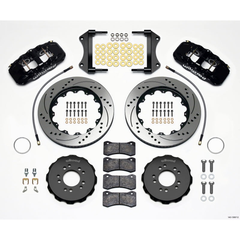 Wilwood AERO6 Front Hat Kit 14.25 Drilled 2014-Up Corvette C7 w/Lines
