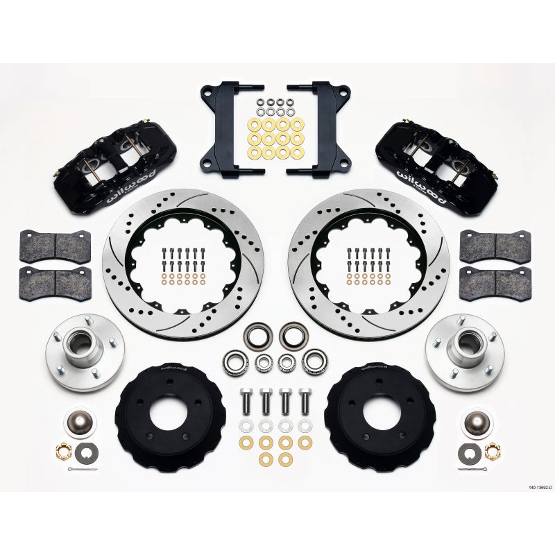 Wilwood AERO6 Front Hub Kit 14.00 Drilled Chevy C-10 60-87 CPP Drop Spindle