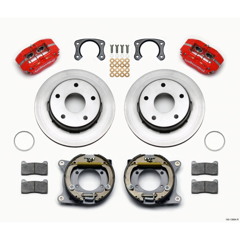 Wilwood Dynapro Lug Mount P/S Park Brake Kit Red Big Ford New 2.38in Off Bronco 5 x 5.50