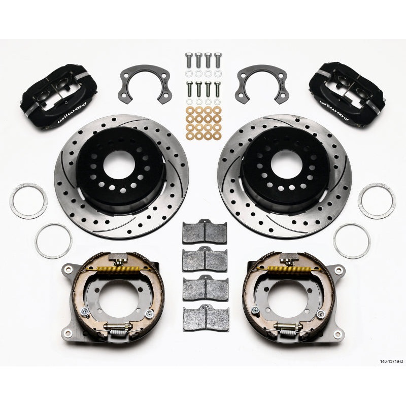 Wilwood Forged Dynalite P/S Park Brake Kit Drilled Ford 8.8 Special w/2.50in Offset-5 Lug