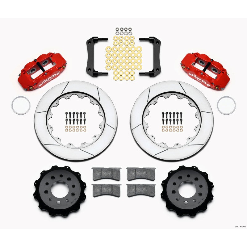 Wilwood Narrow Superlite 4R Rear Kit 14.00in Red Morrison Multilink IRS (2010-15 Camaro Based)
