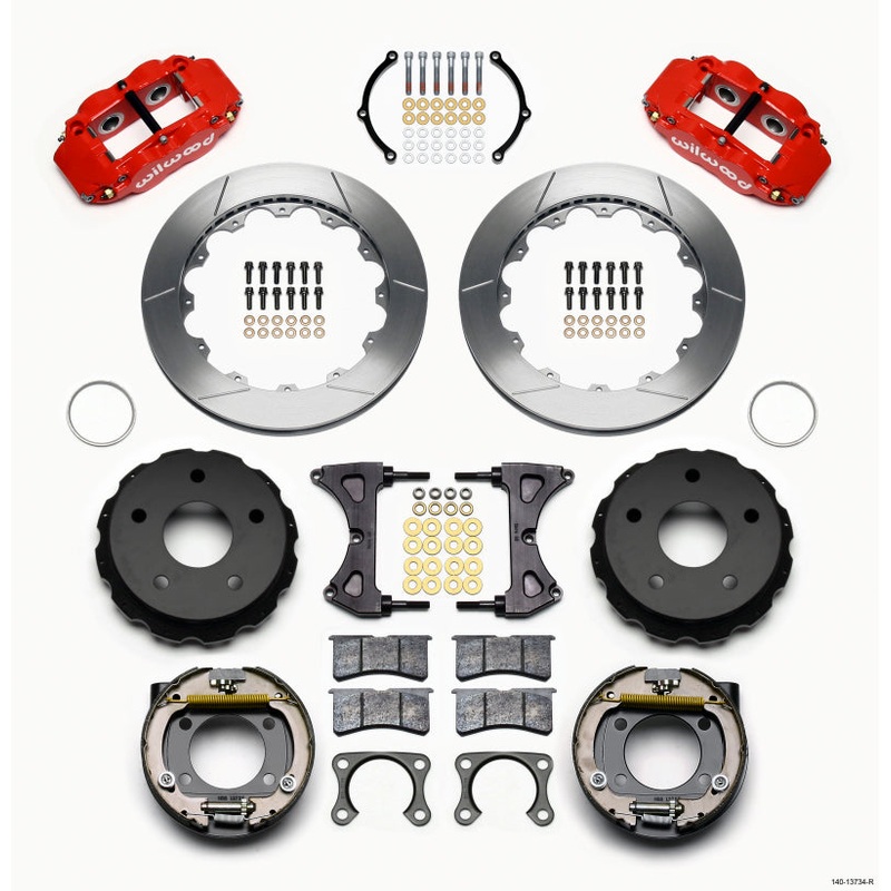 Wilwood Narrow Superlite 4R Rear P-Brk Kit 12.88in Red Big Ford 2.00in Off Bronco 5 x 5.50