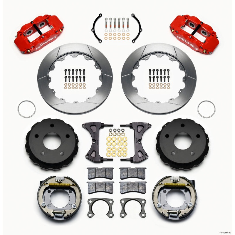 Wilwood Narrow Superlite 4R Rear P-Brk Kit 12.88in Red Big Ford New 2.38in Off Bronco 5 x 5.50