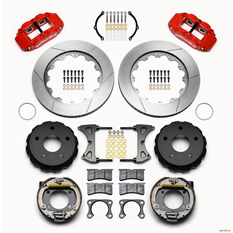 Wilwood Narrow Superlite 4R Rear P-Brk Kit 14.00in Red Big Ford 2.00in Off Bronco 5 x 5.50
